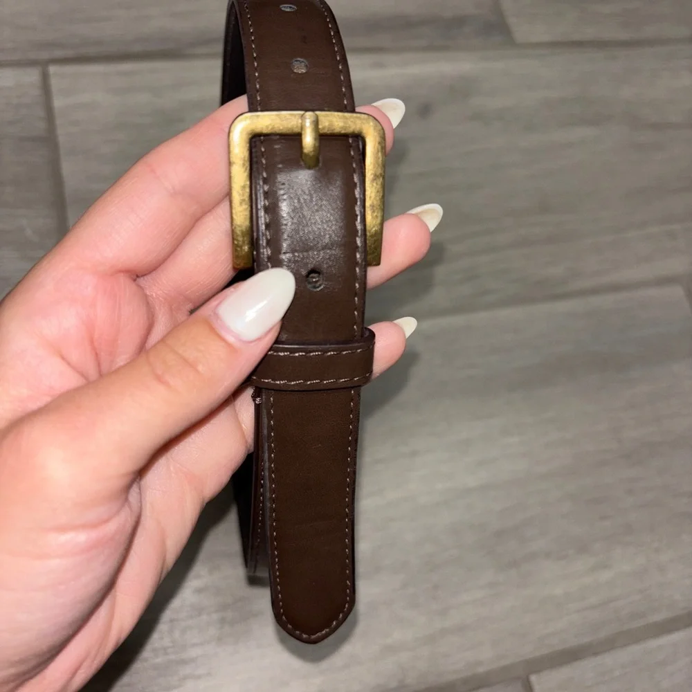 Boys Chocolate Brown Leather Belt – XS/S (4–7)